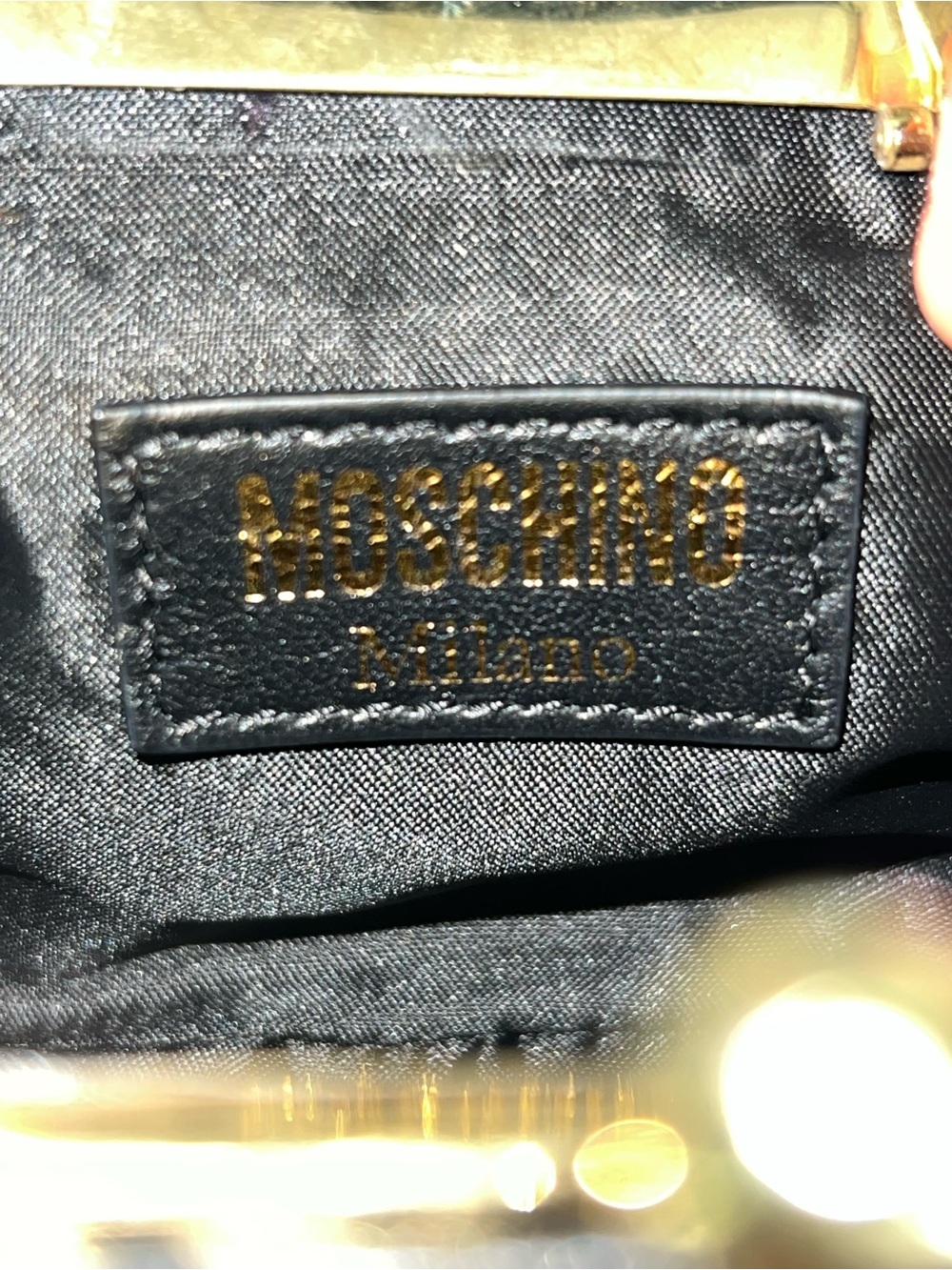 Moschino Milano Mini Micro Backpack Bag Black Leather Gold Hardware Rare! - Picture 6 of 7